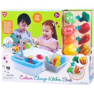 Playgotoys ซิงค์ล้างจานน้ำไหลผลไม้เปลี่ยนสี ของเล่นเสริมพัฒนาการ (PG-3609)