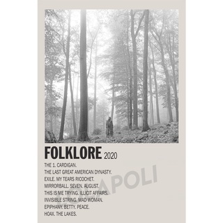 โปสเตอร์ปกอัลบั้ม Folklore Taylor Swift