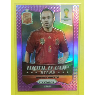 FOOTBALL CARD ANDRES INIESTA 2014 PANINI PRIZM WORLD CUP STARS PRIZM PURPLE 40/99 #30 / EX CONDITION