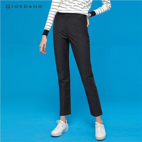 GIORDANO WOMEN Semi-elastic stretchy high-rise ankle-length pants 05429721