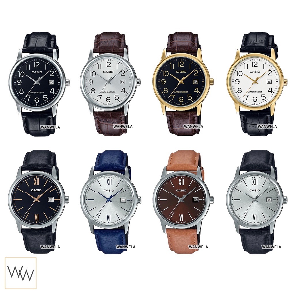 ของแท้ นาฬิกาข้อมือ Casio ผู้ชาย รุ่น MTP-V002 (สายหนัง) พร้อมกล่อง