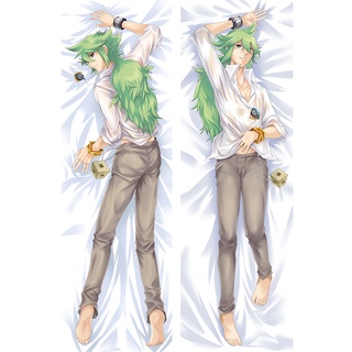 ปลอกหมอนอิง ลายอนิเมะ Pokemon สีดํา และสีขาว จากธรรมชาติ Harmonia Gropius N Dakimakura เหมาะกับผู้ชาย สําหรับกอดร่างกาย