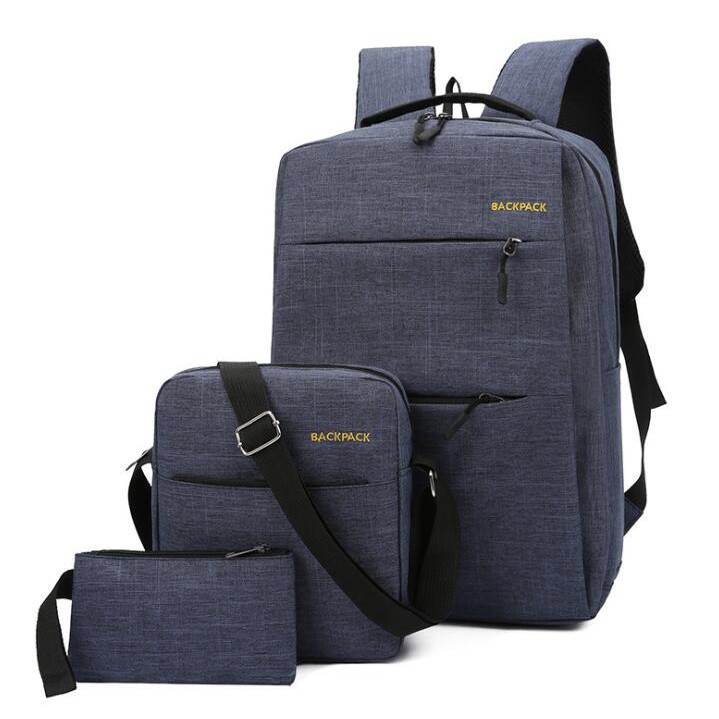 พร้อมส่ง Quilla กระเป๋าเป้เหมาะทั้งผู้หญิงและผู้ชาย Set of 3 Premium Quality Men's Backpack Slingbag(FL0-18)