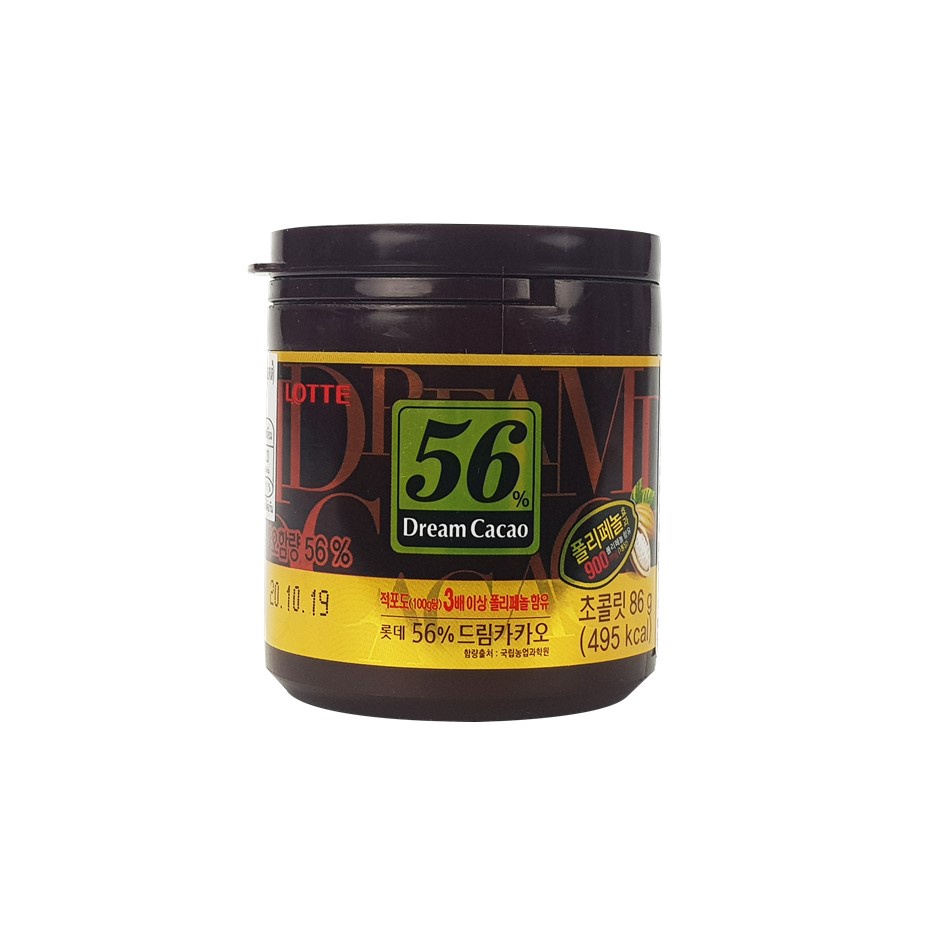 ดรีม คาเคา 56% (กระปุก) 86 กรัม / Lotte Dream Cacao 56%