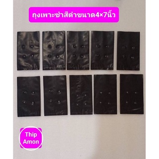 ถุงเพาะชำสีดำขนาด 4×7 จำนวน 10 ใบ