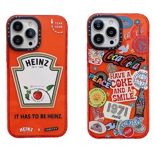 เคสโทรศัพท์มือถือนิ่ม แบบใส พิมพ์ลาย Heinz Coca Cola Casetify สําหรับ iPhone 14 13 12 11 Pro Max Mini X XS XR 6 6s 7 8 Plus SE 2020