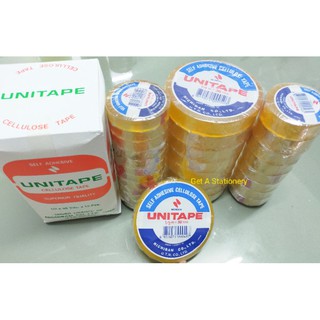 [ปลีก] เทปใส Unitape แกน 1 นิ้ว&amp; 3 นิ้ว ขนาดหน้าเทป 1/2, 3/4, 1 นิ้ว ยาว 36 หลา