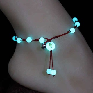 Bell bracelet students bestie foot rope hand rope สิบสองราศีเรืองแสงหินเรืองแสงกำไลข้อเท้าชายและหญิงคู่ที่เรียบง่ายระฆังสร้อยข้อมือนักเรียนแฟนเชือกมือ