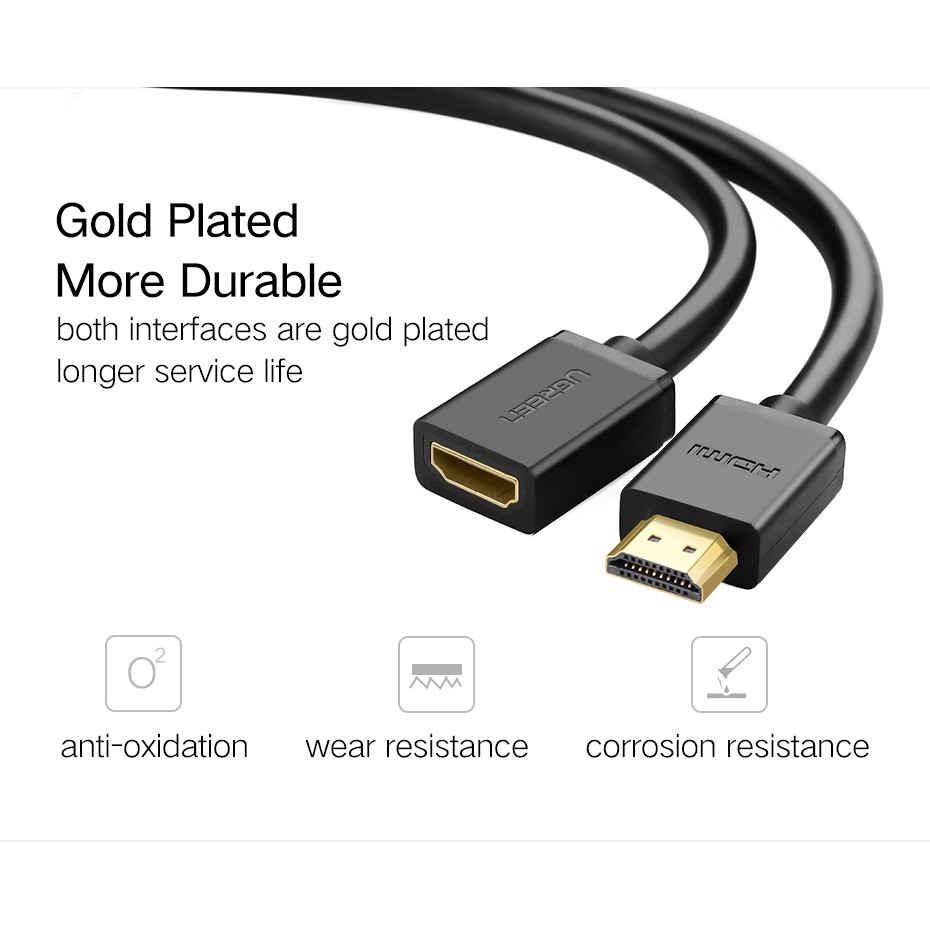 Ugreen (HD107) HDMI extension cable  for Computer/HDTV/Laptop/Projector in audio video Cable(10140,10141,10142)