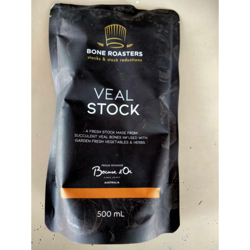 Bone Roasters Veal Stock/Fonds De Veau 15 Brix น้ำซุป ลูก วัว  เข้มข้น โบน โรสเตอร์ 500 กรัม ราคาสุด
