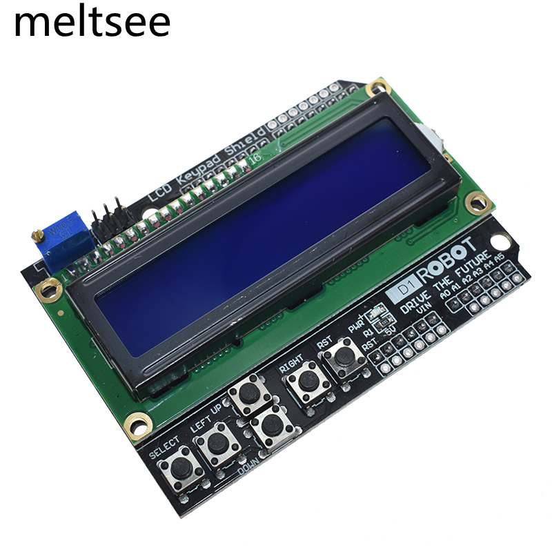 Lcd Keypad โล่ Lcd1602 1602 LCD Keypad Shield LCD1602 โมดูลหน้าจอแสดงผลสีฟ้าสําหรับ Arduino