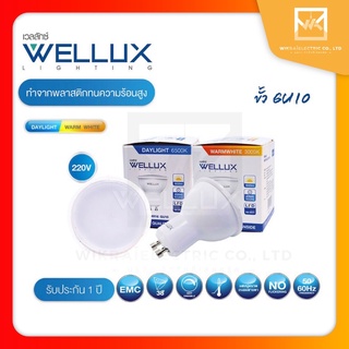 WELLUX หลอดไฟ MR16 6W ขั้วGU10 แสงเดย์ แสงวอร์ม LED MR16 220V