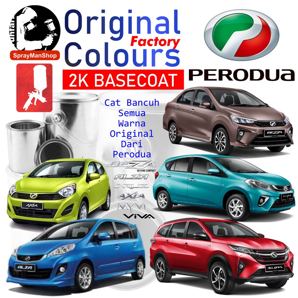 Perodua Cat Bancuh All Factory Colours 2K Basecoat การผสมสี