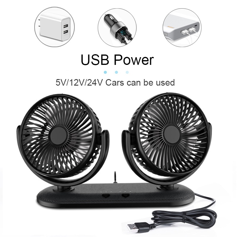1224V Portable Mini Car Fan 360 Degree All-Round Adjustable Auto Air ...