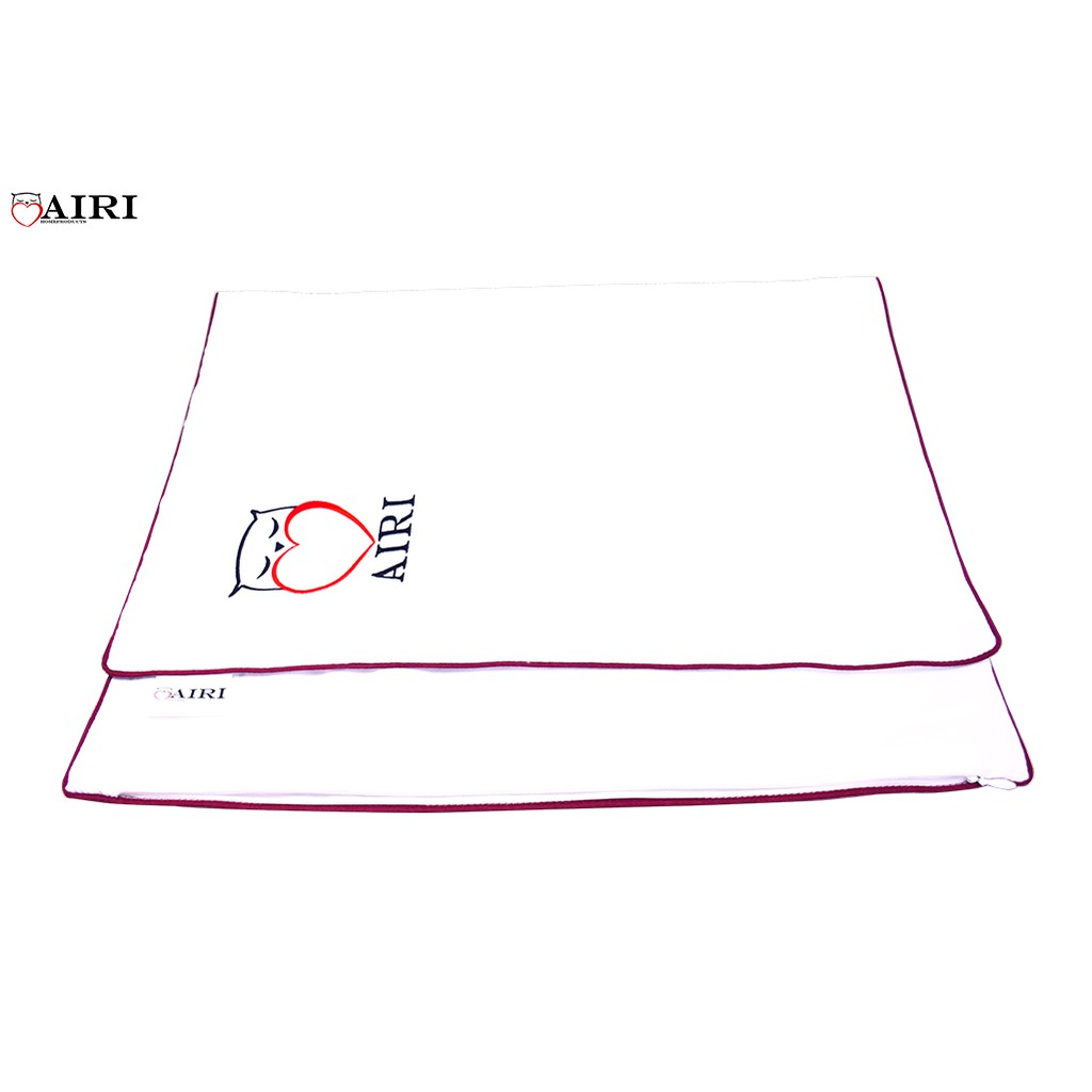 AIRI ปลอกหมอนชั้นนอก สีขาวนวล รุ่น HANA รุ่นใหม่ไม่มีกุ้นแดง คอตตอน 100% เนื้อผ้าละเอียด มาพร้อมซิปซ