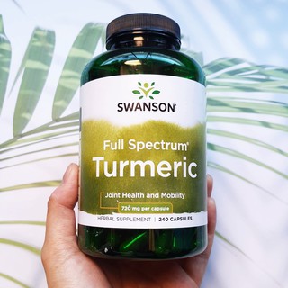 สารสกัดจากขมิ้นชัน Full Spectrum Turmeric 720 mg 240 Capsules, Joint Health and Mobility (Swanson®)