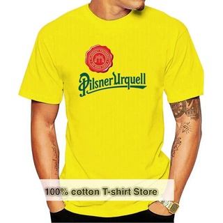 เสื้อยืดผ้าฝ้ายพรีเมี่ยม เสื้อยืด ผ้าฝ้าย พิมพ์ลาย Pilsner Urquell beer สไตล์สาธารณรัฐเช็ก