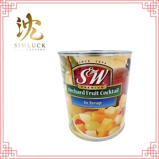 ฟรุตคอกเทลอินไซรัป ตรา เอสแอนด์ดับบลิว (S &amp; W Orchard Fruit Cocktail)  น้ำหนักสุทธิ 825 g