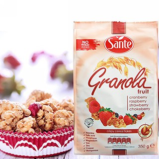 ซานเต้ กราโนล่า อาหารเช้าธัญพืชอบกรอบผสมผลไม้หลากชนิด Sante’ Granola Fruit 350g