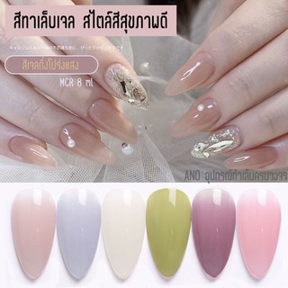 สีทาเล็บเจล กึ่งโปร่งแสง สไตล์สีสุขภาพดี MCR 8ml (ตัวเลือก6สี)