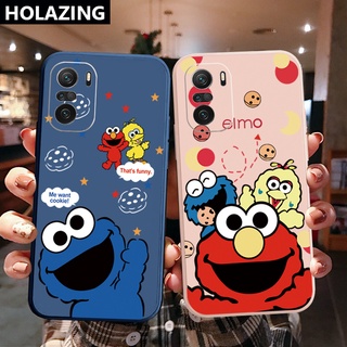 เคสโทรศัพท์มือถือ ขอบสี่เหลี่ยม ลายเอลโม่คุกกี้ สําหรับ Xiaomi Redmi Note 10 Pro 9S 9A POCO X3 NFC M3 Pro 5G