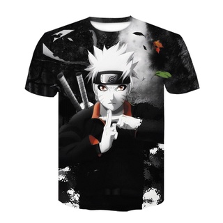 เสื้อยืดแขนสั้นพิมพ์ลายการ์ตูน Uzumaki -Naruto Series 3D แฟชั่นผู้ชาย