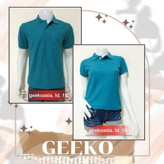 เสื้อโปโลกวาง Geeko แท้100% ชาย/หญิง ID16 สีเขียวคราม