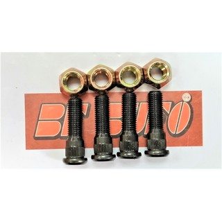 สกรูล้อหลัง TOYOTA 4WD 12*1.5 BUFO (แกนสั้น + หัวทะลุ) Rear wheel bolt and nut set (4ตัว/ชุด)