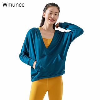 Wmuncc ใหม่ เสื้อแจ็กเก็ต มีฮู้ด ทรงหลวม ลําลอง เหมาะกับการเล่นโยคะ ฟิตเนส สําหรับผู้หญิง