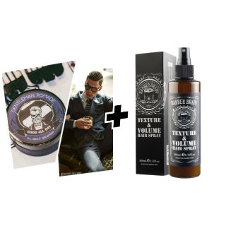 Combo Set  (GAD-001 Good All Day Gentleman Pomade 1 กระปุก+ BB-702 Barber Brain Sea Salt Spray 1 ขวด)