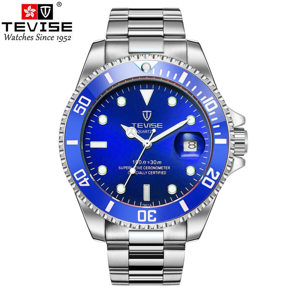 นาฬิกาผู้ชาย Swiss tevise T801A Submariner
