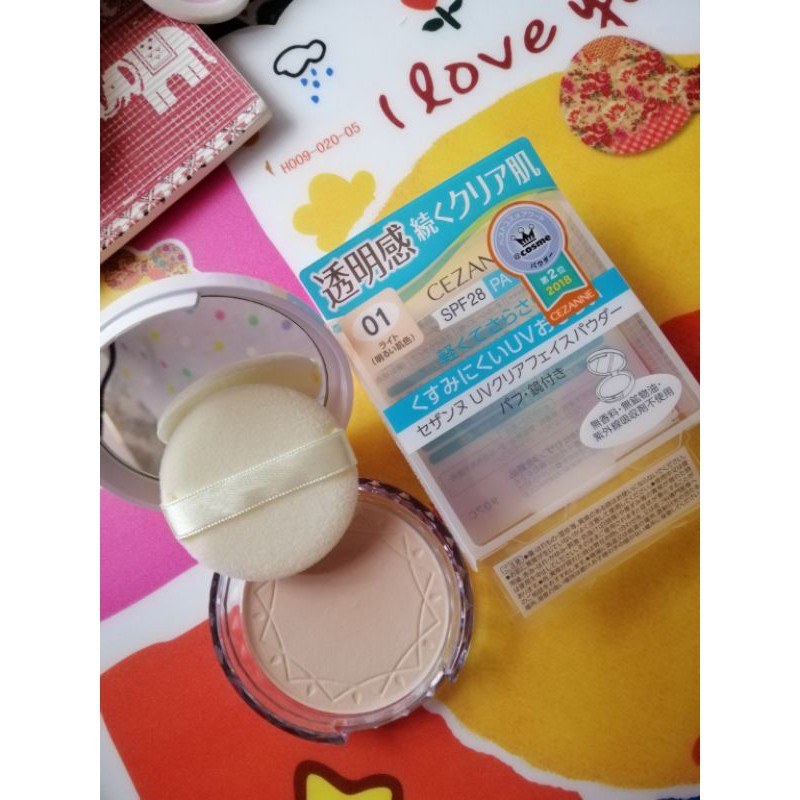 แป้งcezaneเบอร์​01spf28  ไม่ผสมรองพืื้น ผิวขาว