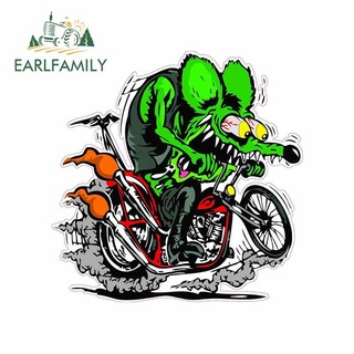 Earlfamily สติ๊กเกอร์ไวนิลลายการ์ตูน Rat Fink Anime สําหรับติดตกแต่งรถยนต์รถบรรทุก 13ซม.x12.9ซม.