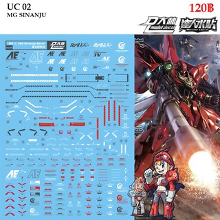 ดีคอลน้ำ [D.L. Darlin] UC02 MSN-06S SINANJU STEIN  MG 1/100 Water Decal UC 02