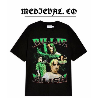 เสื้อยืดผ้าฝ้ายเสื้อยืด พิมพ์ลาย BILLIE EILISH OVERSIZE Rap TEE Music สีดํา สไตล์วินเทจ สําหรับผู้ชาย และผู้หญิงL XL  XX