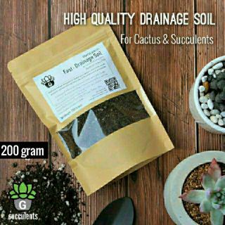 ดินผสมระบายน้ำได้ดี 200 กรัม 1 ถุง fast Drainage Soil for succulents &amp; cactus DS200