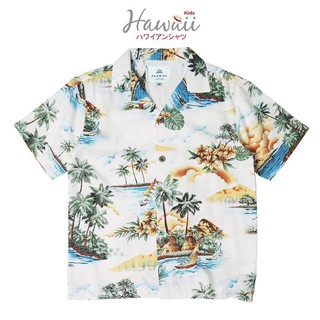 เสื้อฮาวาย เสื้อครอบครัว เด็ก&amp;ผู้ใหญ่ Hawaiian aloha Shirts  [บลูฮาวาย]