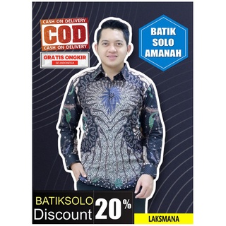 Laksmanabatik INDONESIA BATIK เสื้อเชิ้ตแขนยาว ผ้าฝ้าย แบบนิ่ม ลาย SOLO BATIK LAPIS สไตล์โมเดิร์น สีขาว