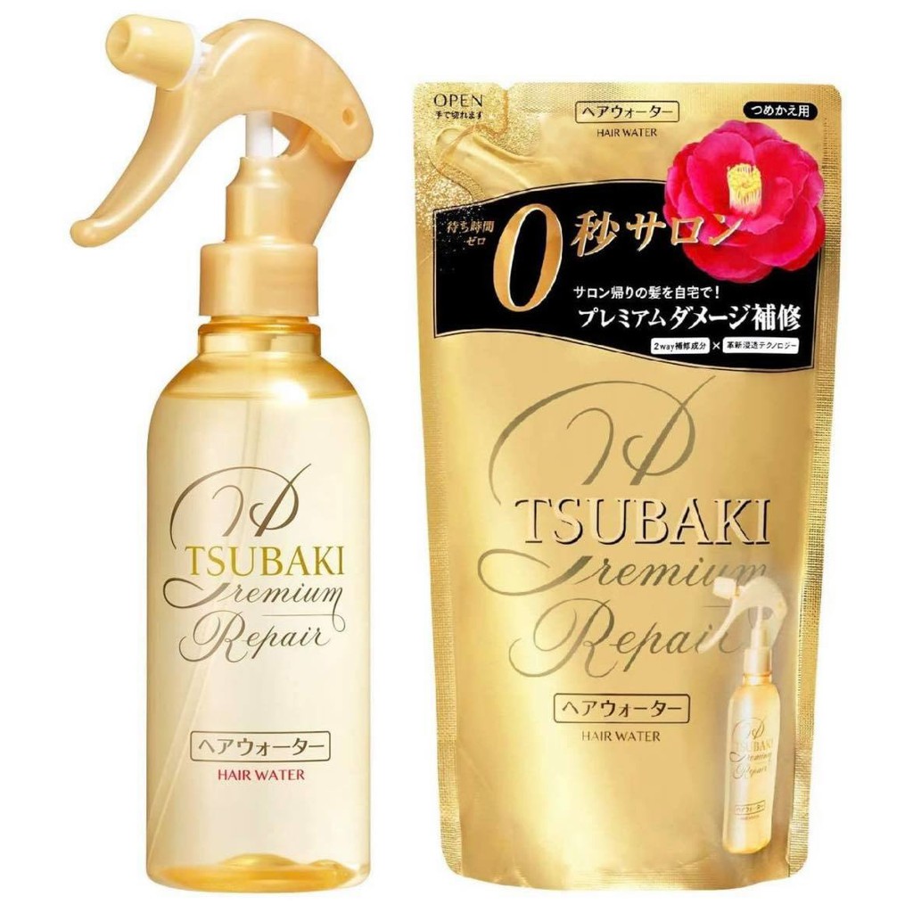 (Pre Order)TSUBAKI Premium Repair Hair Water Damage Repairing Sleeping Remover, No Washing 220 ml. + Refill 200 ml