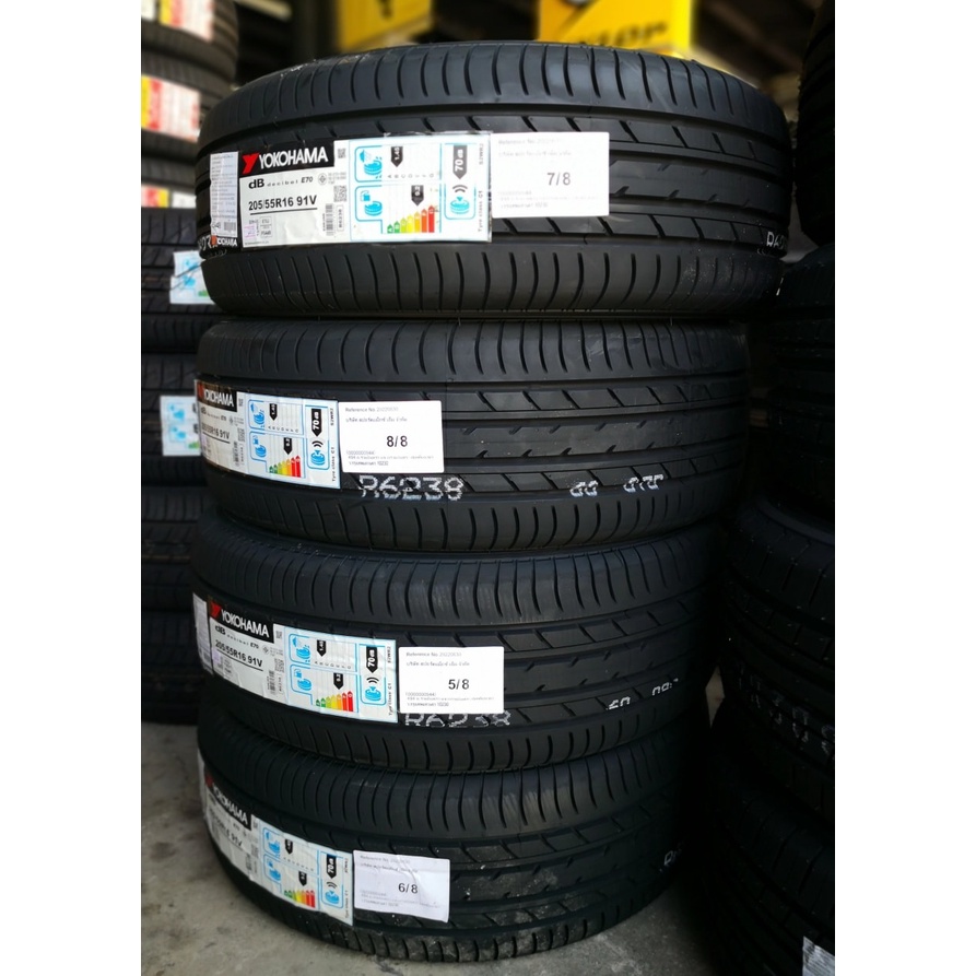 ยางใหม่พรีเมียม Yokohama DB E70 สเปค 205/55R16 ผลิตในไทยปี2024 ราคาเบาๆ เส้นละ 2,700