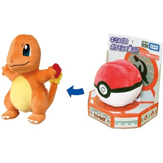 Direct from Japan TAKARA TOMY "Pokemon Kururin Plushie Charmander" Pokemon plush toy, 3 years old and up, ST Mark certified for toy safety standards Pokemon TAKARA TOMY