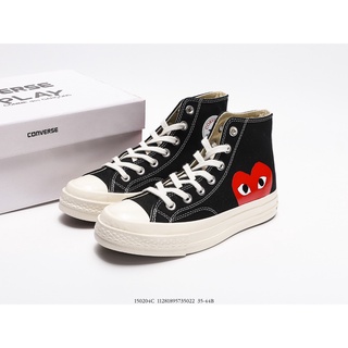 สวยแท้100% รองเท้าผ้าใบConverse GARÇONS PLAY x Converse Chuck Taylor All Star 1970s HiCDรองเท้าชาย-หญิง สินค้าพร้อมส่ง