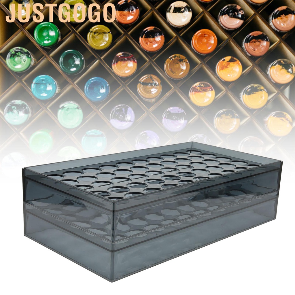 Justgogo 50 Holes Tattoo Bottle Rack Wall Mounted PC Black Anti Fall ...