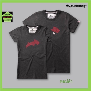 Rudedog เสื้อคอกลม ชาย หญิง รุ่น Braille สีทอปดำ