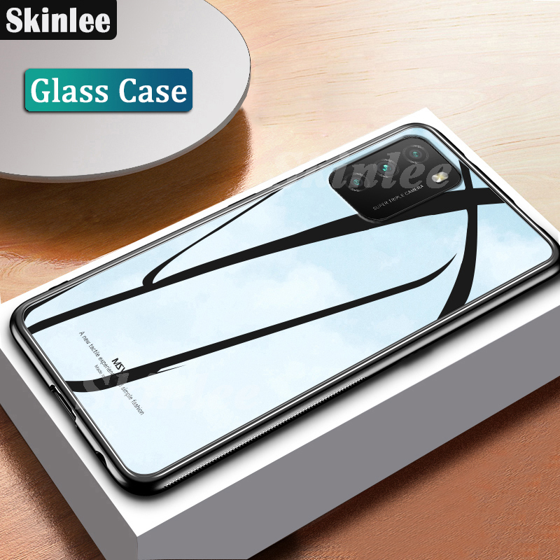 Glass Case Fo Poco M3 Redmi Note 9t 10t X3 Mi 11 Full Coverage Tempered Glass Back Cover For Xiaomi Poco M3 Redmi 9t Case Shockproof Hard Glossy Plain Casing Shell