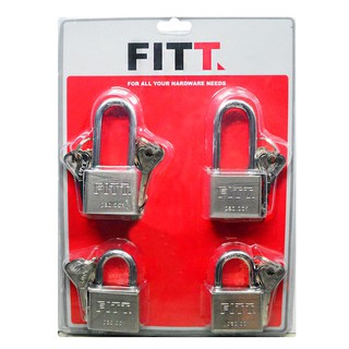 กุญแจ MK FITT 40 MM 4 ตัว/ชุด สีสเตนเลสPADLOCK MK FITT 40MM 4EA/SET STAINLESS STEEL