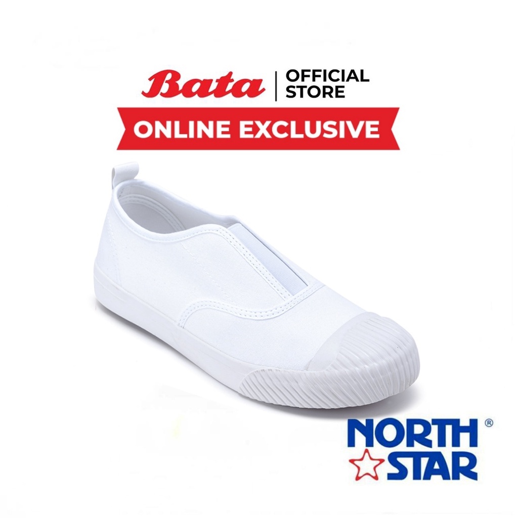 Bata (Online Exclusive) บาจา ยี่ห้อ North Starรองเท้าผ้าใบสลิปออน แฟชั่น แบบสวม ใส่ง่าย  สำหรับผู้ชาย รุ่น Karston สีขาว 8201027