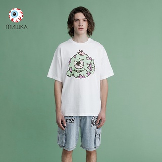 Mishka เสื้อยืดคอกลม แขนสั้น พิมพ์ลายโลโก้ big eyeball tide brand fun สําหรับผู้ชาย และผู้หญิง แขนสั้น