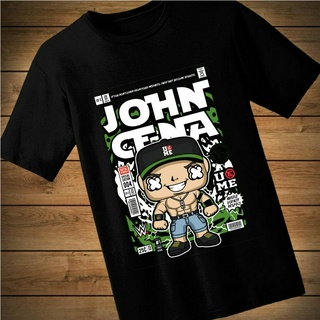 #089 เสื้อยืดลายการ์ตูน JOHN CFNA เสื้อยืดสีดำ เสื้อใส่เล่น เสื้อยืด เสื้อคอกลม ใส่สบาย เสื้อสกรีน เสื้อสั่งทำ เสื้อยืด