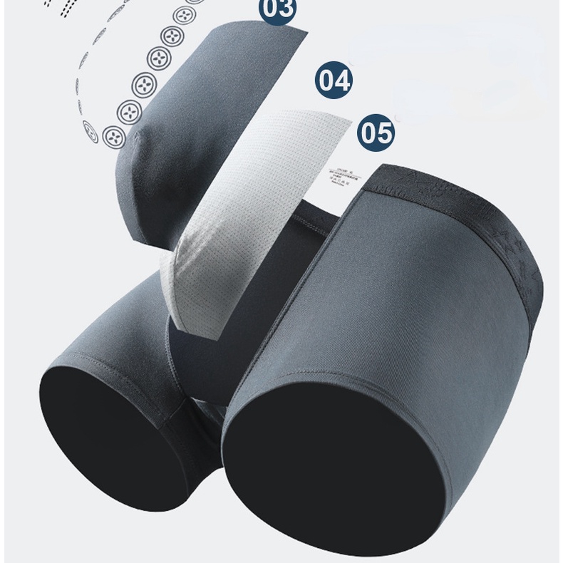 กางเกงบ็อกเซอร์ บ็อกเซอร์ ไอออนลบ แบบบาง ระบายอากาศ ใส่สบาย เหมาะกับฤดูร้อน สําหรับผู้ชาย 292 - รูปที่ 3